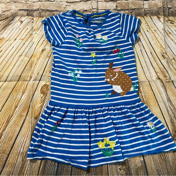 Mini Boden Big Applique Dress Easter Spring Jersey Rabbit - Picture 1 of 5